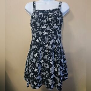 Mi Ami Women's Size S Paisley Print Mini Dress Blue/White Y2K